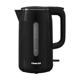 Nikai Kettle 1.7L 2200W Double Layer Stainless Steel Auto Shut Boil Dry Protection Matte Finish Indicator Light NK820T2 - Black