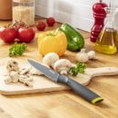 Tefal Fresh Kitchen Santoku Knife With Cover 12cm Titanium Non Stick Coating Ideal For Slicing & Chopping All Types of Food High Performance Stainless Steel K1220104