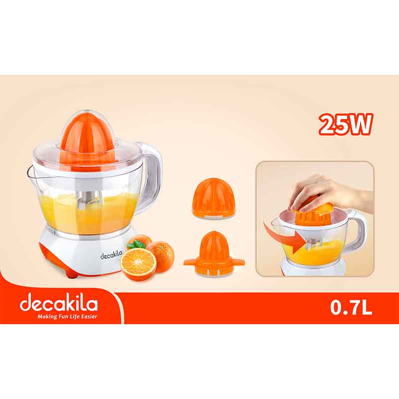 Decakila Citrus Juicer 25W 0.7L One Click Fast Juicing Transparent Juice Cup Jog Function Kejc007W 4 Decakila Citrus Juicer 25W 0.7L One Click Fast Juicing Transparent Juice Cup Jog Function Kejc007W