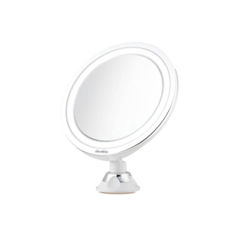 Decakila Makeup Mirror 5x Magnifying LED Lights With 2 levels of Brightness 360 Degree Rotating Locking Suction Cup KMTT062W