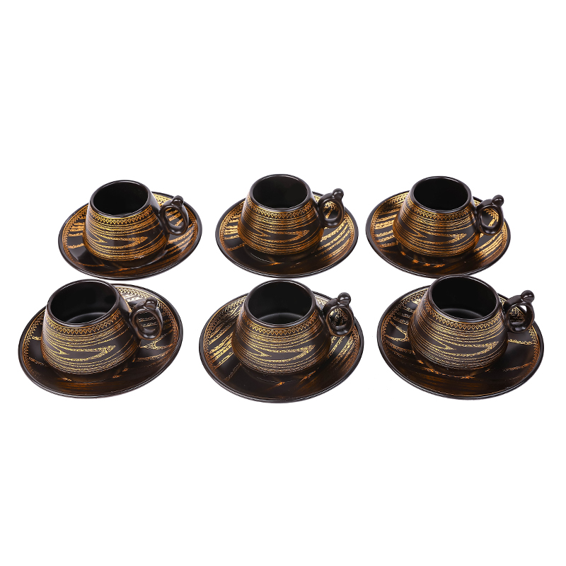 Nadstar Porcelain Cup &Amp; Saucer Golden Print Tea Coffee Cups 0031-1/2 7 Nadstar Porcelain Cup &Amp; Saucer Golden Print Tea Coffee Cups 0031-1/2