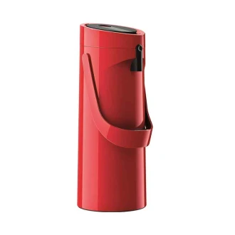Tefal Pump Vacuum Jug Flask Ponza 1.9L Red Flask Insulated With Inner Glass K3140314