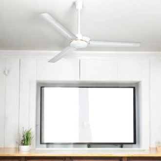 Decakila Ceiling Fan 56" 3 Blades 70W Indoor Ceiling Fan Brushed Nickel with Brushed Nickel Steel Blades KEFC076W