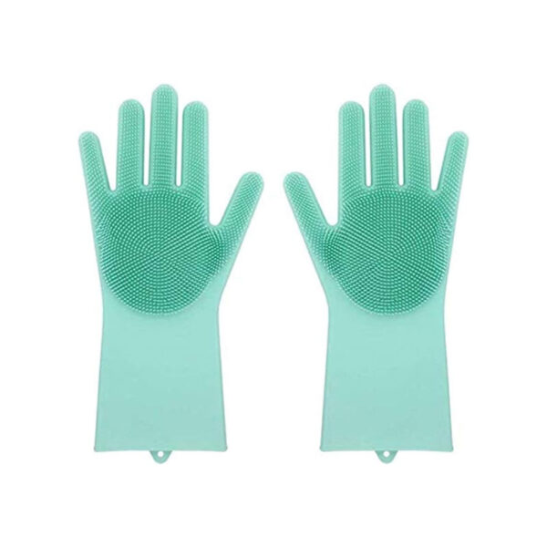 Silicone Hand Gloves Reusable Heat Resistant for Kitchen Bathroom Dishwashing Pet Grooming Car Washing 1 Pair