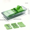 Decakila Manual Vegetable Grater 6in1 - SS Blade Easy to Use Safety Design Veggie Chopper Onion Chopper Vegetable Chopper with Container Mandoline Slicer KMTT083W