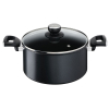 Tefal Unlimited Stewpot 24 CM All Hobs Titanium Non Stick Anti Scratch Safe Non Stick G6 Unlimited Round Saucepan Pan Cast Aluminum G2554602