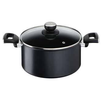 Tefal Unlimited Stewpot 24 CM All Hobs Titanium Non Stick Anti Scratch Safe Non Stick G6 Unlimited Round Saucepan Pan Cast Aluminum G2554602