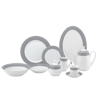 Nadstar Dinner Set 47pcs Porcelain Gray RSPD004