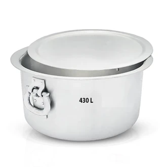 Nadstar Aluminium Sufuria 430L with Lid & Handle 57KG Gauge 5G 5.40MM Aluminium Tapela Patila with Handles Commercial Tope No.80