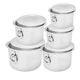 Nadstar Aluminium Sufuria 5pcs with Lid & Handle 55L 65L 75L 85L 100L Cookware Set Tope Cooking Pot for Commercial Use - Gauge 7 Kitchen Heavy Duty Tapela