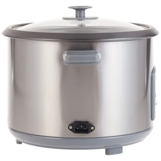 Kenwood 2-in-1 Rice Cooker 1.8L 10-Cups Rice with Food Steamer Basket Non-Stick Cooking Pot Temepered Glass Lid Warm/Cook Lights Spatula Holder Detachable Cord RCM45.000SS