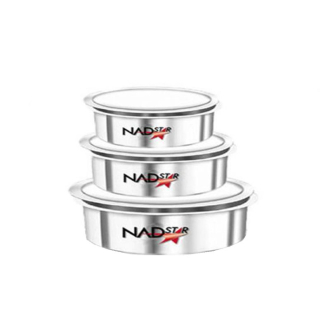 Nadstar Aluminum Sufuria 3pcs With Lid 16-18-20 Cookware Set Tope Cooking Pot with Lid and Handle for Commercial Use - Kitchen Heavy Duty