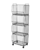Nadstar Storage Rack Stainless Steel 3 Layers with Wheels Kitchen Standing Storage Rack HP22-029H