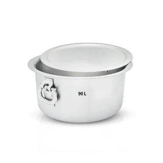 Nadstar Aluminium Sufuria 90L with Lid & Handle 11.5KG Gauge 8 Aluminium Tapela  Patila with Handles Commercial Tope No.46