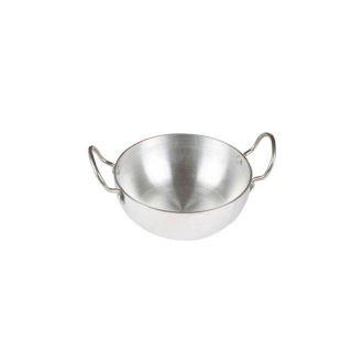 Nadstar Aluminium Classic Karai 7.30" No2 Heavy Base Aluminum Kadai Deep Frying Kadai with Handle for Kitchen