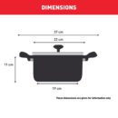 Tefal Super Cook Stew Pot 22cm + Lid Non Stick Thermo Signal 100% Safe Stew Pan Black Aluminium B4594584