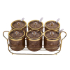 Nadstar Seasoning Pots 6pcs Set Condiment Pots Food Container with Lids and Spoons ST0606-1/2