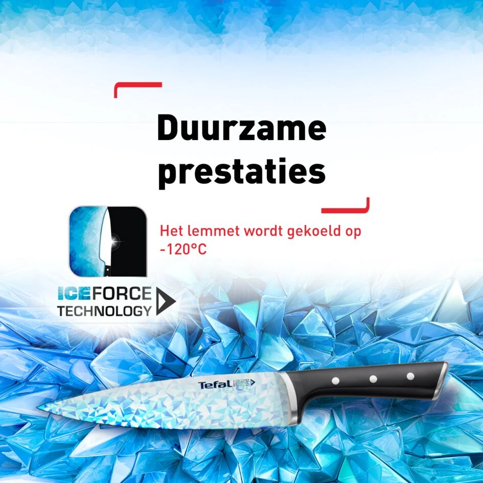 Tefal Ice Force Wooden Block With 5 Slots And 5 Knives: Bread Knife 20 Cm / Chef Knife 20 Cm / Santoku Knife 18 Cm / Paring Knife 11 Cm / Carving Knife 9 Cm K232S574 5 Tefal Ice Force Wooden Block With 5 Slots And 5 Knives: Bread Knife 20 Cm / Chef Knife 20 Cm / Santoku Knife 18 Cm / Paring Knife 11 Cm / Carving Knife 9 Cm K232S574