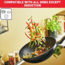Tefal Super Cook Frypan 24cm Non Stick Thermo Signal 100% Safe Frying Pan Black Aluminium B4590484
