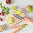 Tefal Fresh Kitchen Santoku Knife With Cover 12cm Titanium Non Stick Coating Ideal For Slicing & Chopping All Types of Food High Performance Stainless Steel K1220104