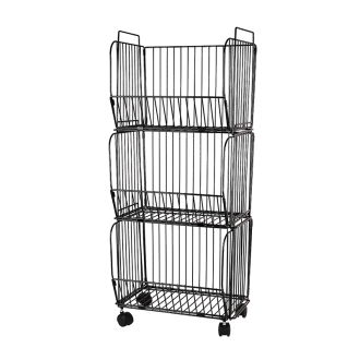 Nadstar Storage Rack Stainless Steel 3 Layers with Wheels Kitchen Standing Storage Rack HP22-029H