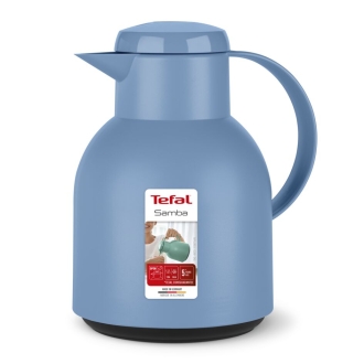 Tefal Samba Jug 1 Liter Blue Isothermal Jug Translucent Vacuum Flask Plastic-Polypropylenex (PP) Glass Liner K3035312 F4010110