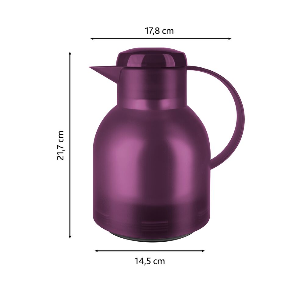 Tefal Samba Jug 1 Liter Aubergine Isothermal Jug Translucent Vacuum Flask Plastic-Polypropylenex (Pp) Glass Liner K3035312 7 Tefal Samba Jug 1 Liter Aubergine Isothermal Jug Translucent Vacuum Flask Plastic-Polypropylenex (Pp) Glass Liner K3035312