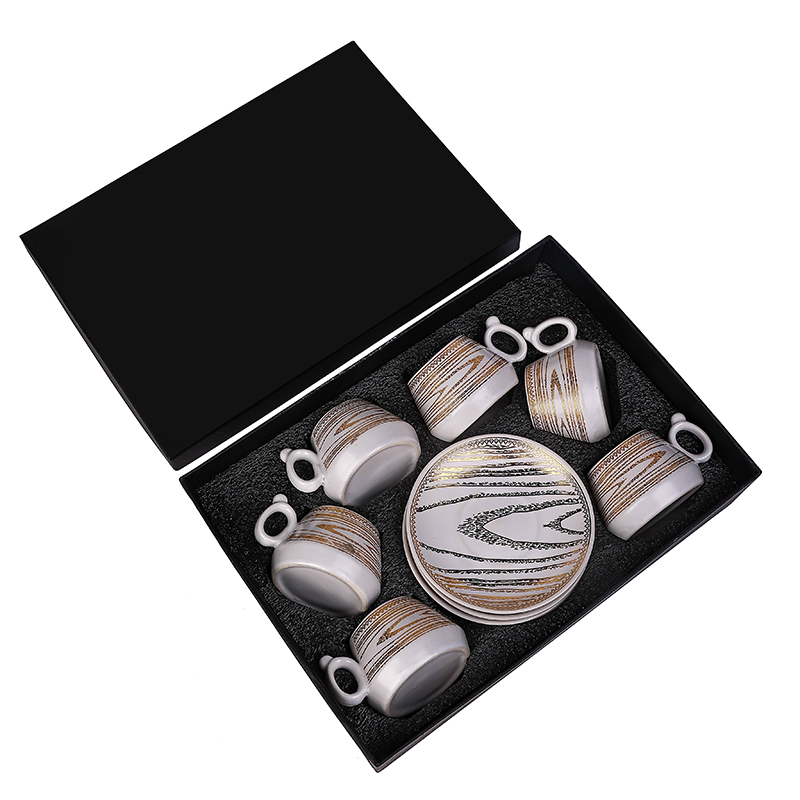 Nadstar Porcelain Cup &Amp; Saucer Golden Print Tea Coffee Cups 0031-1/2 2 Nadstar Porcelain Cup &Amp; Saucer Golden Print Tea Coffee Cups 0031-1/2