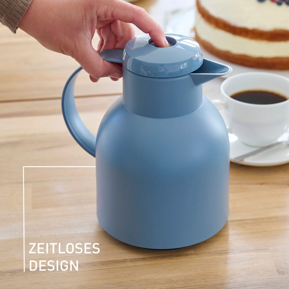 Tefal Samba Jug 1 Liter Blue Isothermal Jug Translucent Vacuum Flask Plastic-Polypropylenex (Pp) Glass Liner K3035312 F4010110