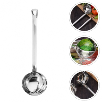 Nadstar Stainless Steel Hot Pot Soup Spoon Strainer Scoops Spoon Slotted Strainer Ladle Gravy Ladle Colander Kitchen D198