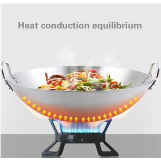 Nadstar Aluminium Karai 13" No6 Heavy Base Aluminum Kadai Deep Frying Kadai with Handle for Kitchen