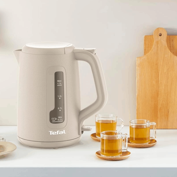 Tefal Morning Cordless Kettle 1.7L 2400W With Removable Washable Filter 360° Rotational Base One-Cup Indicator White Ko2M0B27