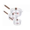 Nadstar Saucepan 3Pcs Set With Lid Smooth Wooden Handle 23-28 3x5