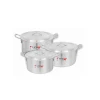 Nadstar Cookware Set 3Pcs Set With Lid & Handle Metal Finish Sufuria 1.5L 2.5L 4L 0x2