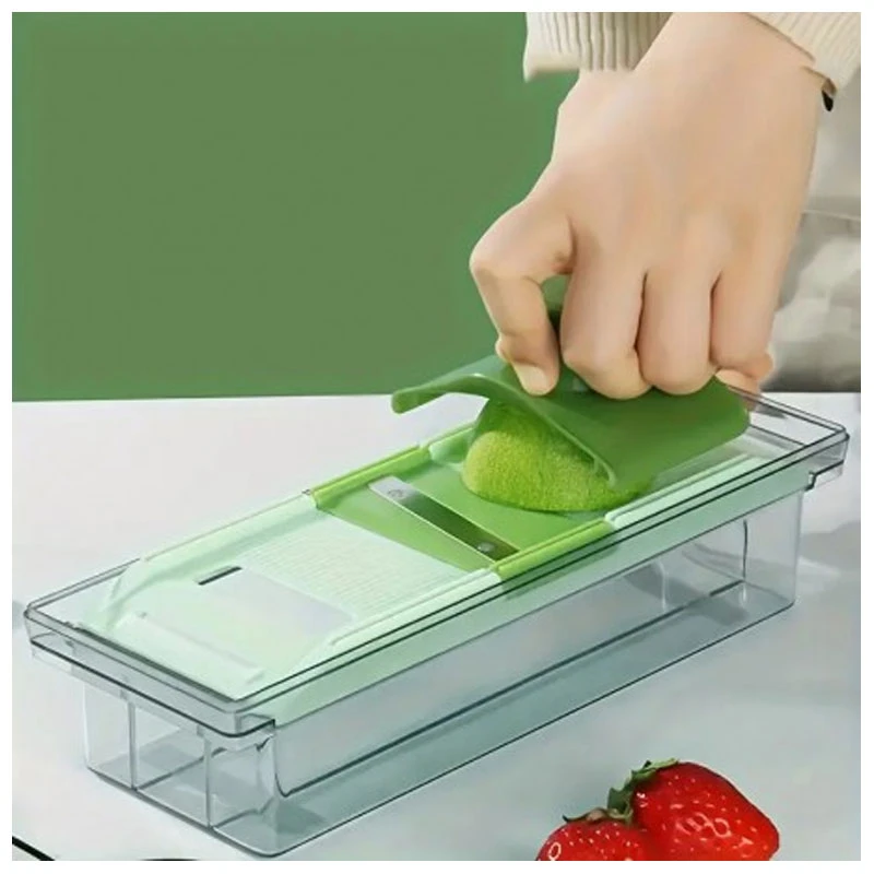 Decakila Manual Vegetable Grater 6In1 - Ss Blade Easy To Use Safety Design Veggie Chopper Onion Chopper Vegetable Chopper With Container Mandoline Slicer Kmtt083W 2 Decakila Manual Vegetable Grater 6In1 - Ss Blade Easy To Use Safety Design Veggie Chopper Onion Chopper Vegetable Chopper With Container Mandoline Slicer Kmtt083W