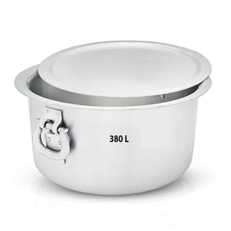 Nadstar Aluminium Sufuria 380L with Lid & Handle 46KG Gauge 5G 5.40MM Aluminium Tapela Patila with Handles Commercial Tope No.74