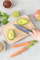 Tefal Fresh Kitchen Santoku Knife With Cover 12cm Titanium Non Stick Coating Ideal For Slicing & Chopping All Types of Food High Performance Stainless Steel K1220104