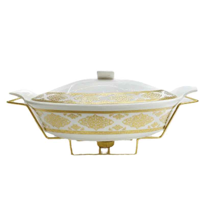 Nadstar Chafing Dish For Buffet Stoves Made Of Ceramic Soup Pot Porcelain Food Serving 375-71 4 Nadstar Chafing Dish For Buffet Stoves Made Of Ceramic Soup Pot Porcelain Food Serving 375-71