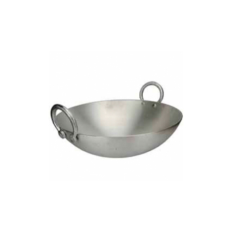 Nadstar Aluminium Karai 12" No5 Heavy Base Aluminum Kadai Deep Frying Kadai with Handle for Kitchen