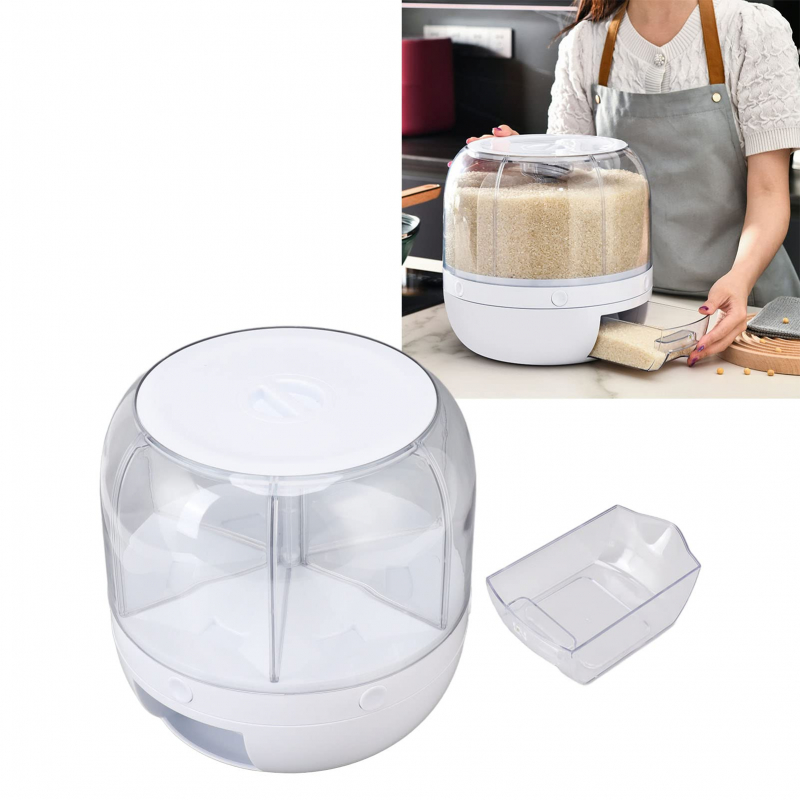 Nadstar Rice Bucket Dispenser 5Kg Food Grain Storage Container Large Capacity Storage Box 916-6026 9 Nadstar Rice Bucket Dispenser 5Kg Food Grain Storage Container Large Capacity Storage Box 916-6026
