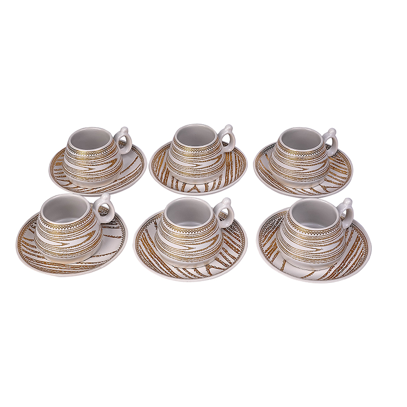 Nadstar Porcelain Cup &Amp; Saucer Golden Print Tea Coffee Cups 0031-1/2 3 Nadstar Porcelain Cup &Amp; Saucer Golden Print Tea Coffee Cups 0031-1/2