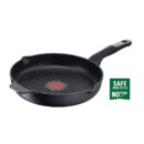 Tefal Unlimited Grill Pan 26x26CM Titanium Non Stick Anti Scratch Safe Non Stick G6 Unlimited Round Grillpan With Pouring Edge Frying Pan Black Cast Aluminum E2294074