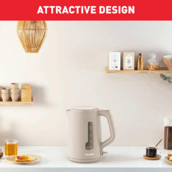 Tefal Morning Cordless Kettle 1.7L 2400W With Removable Washable Filter 360° Rotational Base One-Cup Indicator White Ko2M0B27