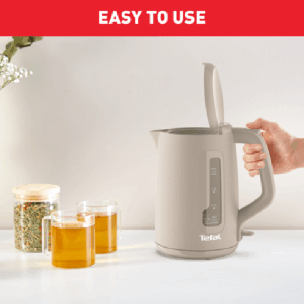 Tefal Morning Cordless Kettle 1.7L 2400W With Removable Washable Filter 360° Rotational Base One-Cup Indicator White Ko2M0B27