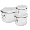 Nadstar Aluminium Sufuria 3pcs with Lid & Handle 210L 250L 300L Cookware Set Tope Cooking Pot for Commercial Use - Gauge 6 Kitchen Heavy Duty Tapela