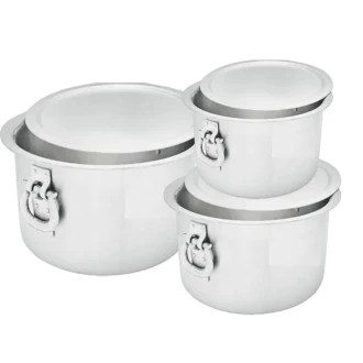 Nadstar Aluminium Sufuria 3pcs with Lid & Handle 210L 250L 300L Cookware Set Tope Cooking Pot for Commercial Use - Gauge 6 Kitchen Heavy Duty Tapela