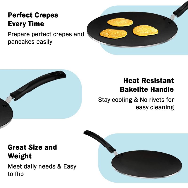 Pigeon Tawa Non-Stick Concave 25Cm Aluminium Multi Tawa Pancake Pan Flat Pan Dosa Pan 260 9 Pigeon Tawa Non-Stick Concave 25Cm Aluminium Multi Tawa Pancake Pan Flat Pan Dosa Pan 260