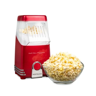 Nostalgia Popcorn Maker 1040W Hot Air Red and Clear BPA Free