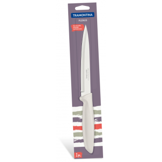 Tramontina Plenus Utility Knife with 6" Stainless Steel Blade and Off White Polypropylene Handle 23424/136