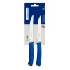 Tramontina Felice Barbecue Knife 5'' Stainless Steel Blades, Smooth Edge and Blue Polypropylene Handles 2pc Set 23493/215